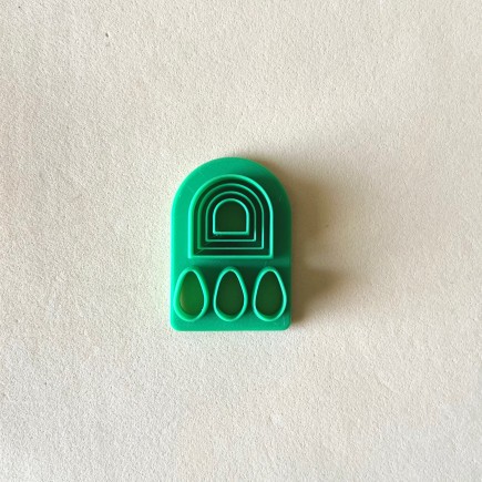 Set de cortadores para arcilla polimérica arco con marcas y 3 lágrimas