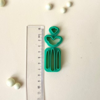 Set de cortadores para arcilla polimérica estilo floral con lágrimas