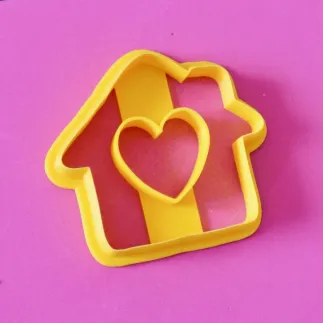 Cortador arcilla polimérica - Adorno navideño casa con corazón