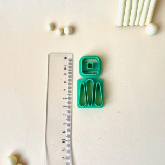 Set de cortadores para arcilla polimérica cuadrado estilo donut con lágrimas