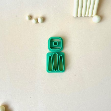 Set de cortadores para arcilla polimérica cuadrado estilo donut con lágrimas