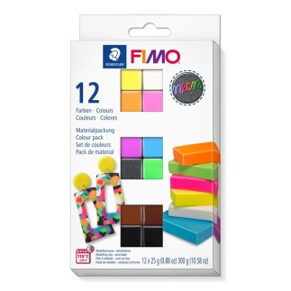 Comprar pack arcilla polimérica FIMO 12 colores neón - Lylo Tools