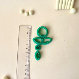 Set de cortadores para arcilla polimérica estilo floral