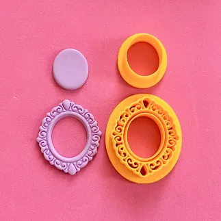 Cortador para arcilla polimérica: camafeo vintage ovalado - Lylo Tools