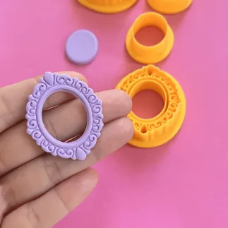 Cortador para arcilla polimérica: camafeo vintage ovalado - Lylo Tools