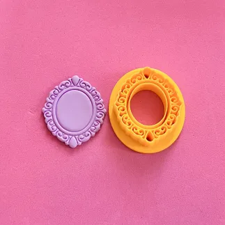 Cortador para arcilla polimérica: camafeo vintage ovalado - Lylo Tools