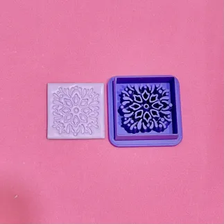 Cortador arcilla polimérica: baldosa explosión floral - Lylo Tools