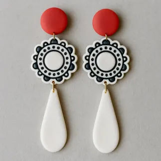 Set de cortadores para arcilla polimérica - círculo, rosetón y lágrima estilo flamenco