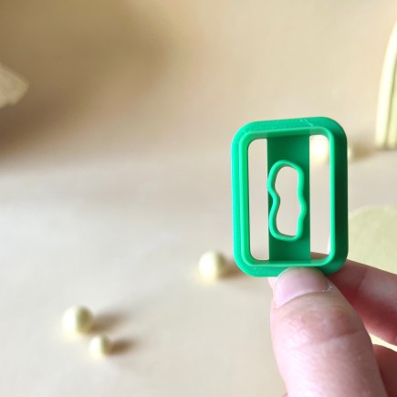 Cortador para arcilla polimérica rectangulo orgánico interior onda estilo donut