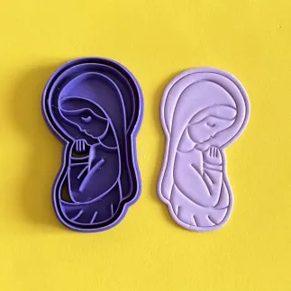 Set cortador y sello para arcilla polimérica - Virgen