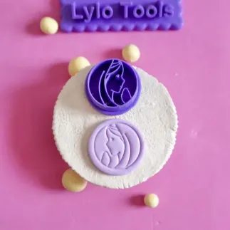 Sello para arcilla polimérica - cara de la Virgen