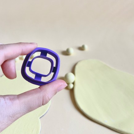 Cortador para arcilla polimérica cuadrado orgánico estilo donut