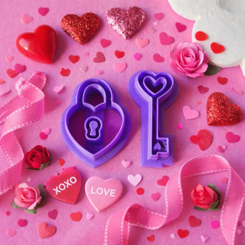 Set de cortadores para arcilla polimérica - llave y candado