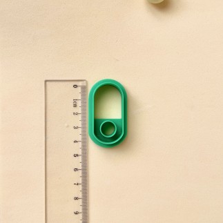 Cortador para arcilla polimérica óvalo con agujero