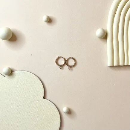 Aro 1.4cm de acero inoxidable con argolla color dorado - Lylo Tools