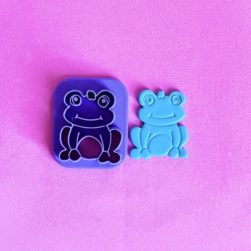 Cortador para arcilla polimérica - Ranita con flor