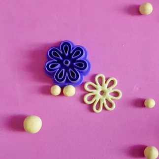 Cortador arcilla polimérica: silueta margarita 7 pétalos - Lylo Tools