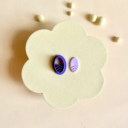 Cortador arcilla polimérica - óvalo con líneas