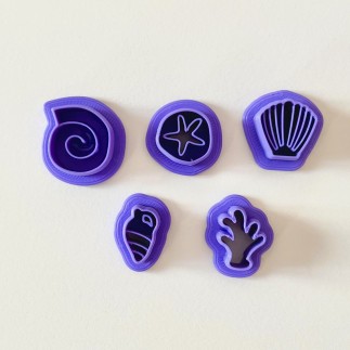Pack de 5 cortadores con formas de conchas marinas - Lylo Tools