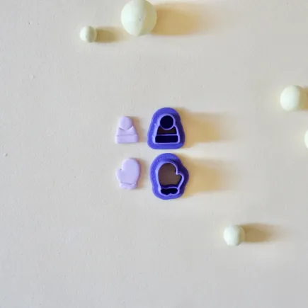 Pack cortadores arcilla polimérica - gorro nieve y manopla